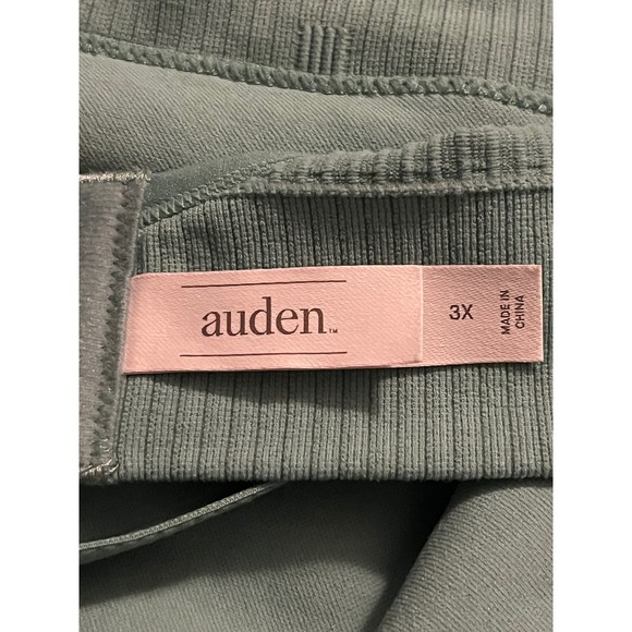 Auden Ribbed Seamless Sports Bra Green 3X Adjustable Straps Full Coverage Yoga - Picture 3 of 4